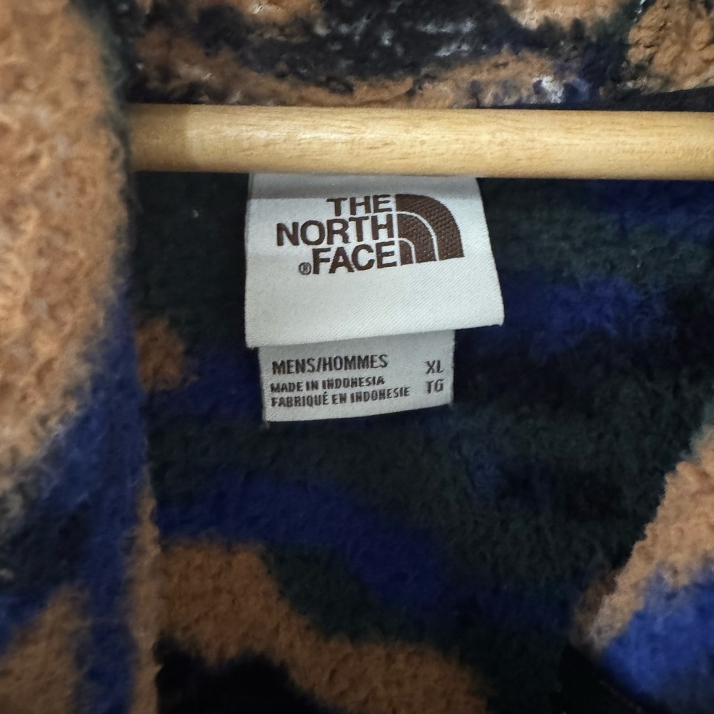 The North Face Men's Zip Up Sweater - Blue, Black, and Brown - Picture 6 of 8
